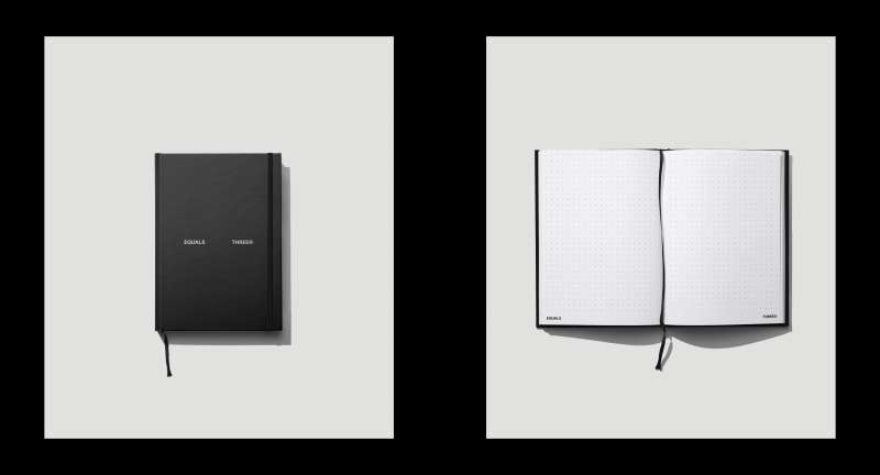 Notebook for Equals Three rebranding by FCKLCK studio