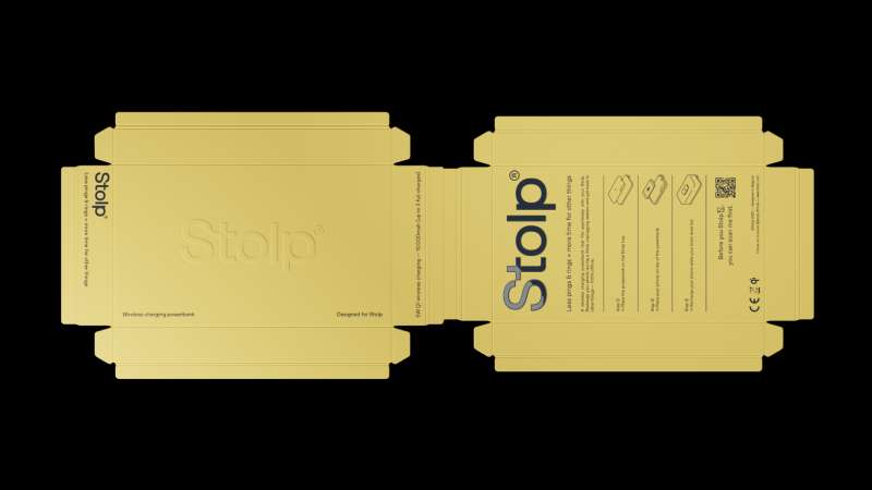 Yellow flat packaging for Stolp rebrand by FCKLCK Studio